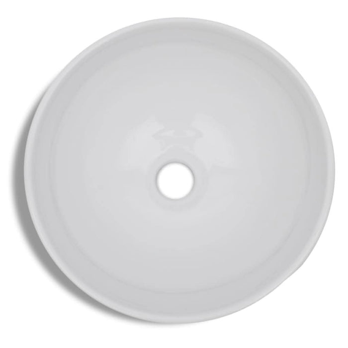 Chiuvetă de baie cu robinet mixer, ceramică, rotund, alb - WALTI WALTI
