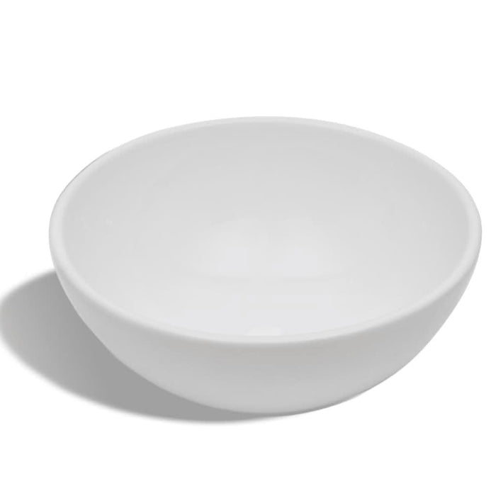 Chiuvetă de baie cu robinet mixer, ceramică, rotund, alb - WALTI WALTI