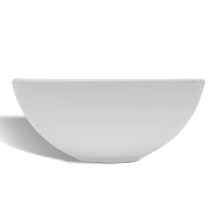 Chiuvetă de baie cu robinet mixer, ceramică, rotund, alb - WALTI WALTI