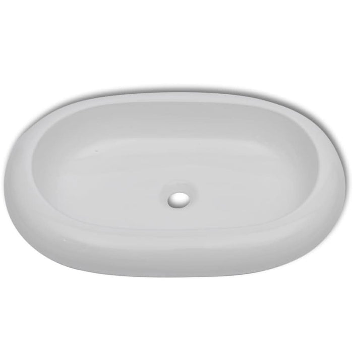 Chiuvetă de baie cu robinet mixer, ceramic, oval, alb - WALTI WALTI