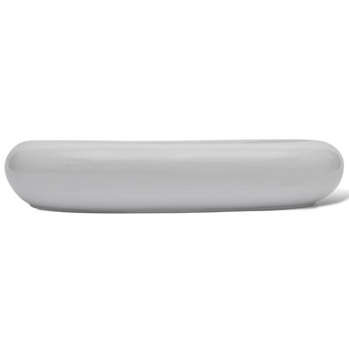 Chiuvetă de baie cu robinet mixer, ceramic, oval, alb - WALTI WALTI