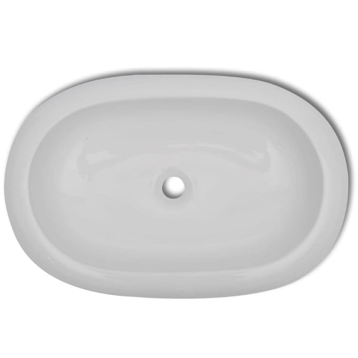 Chiuvetă de baie cu robinet mixer, ceramic, oval, alb - WALTI WALTI