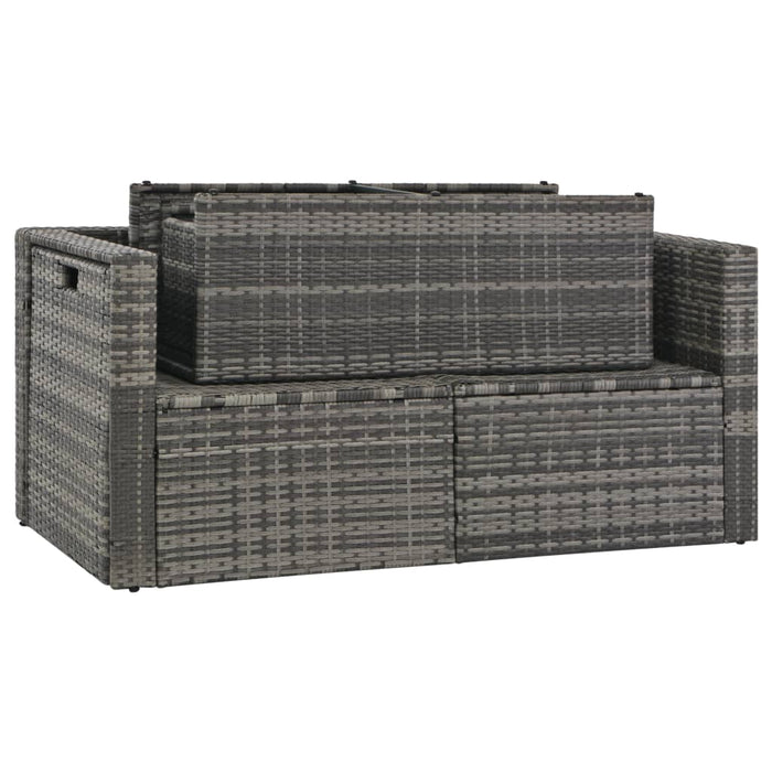 Set mobilier de grădină cu perne, 6 piese, gri, poliratan - WALTI WALTI