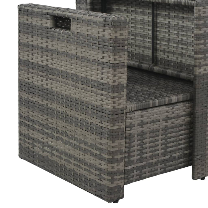 Set mobilier de grădină cu perne, 6 piese, gri, poliratan - WALTI WALTI
