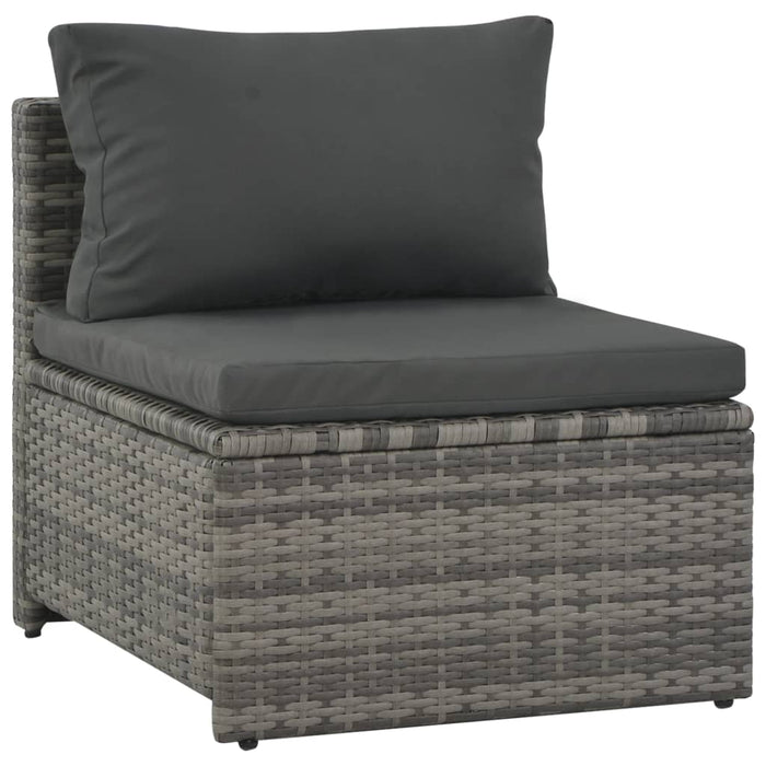 Set mobilier de grădină cu perne, 6 piese, gri, poliratan - WALTI WALTI
