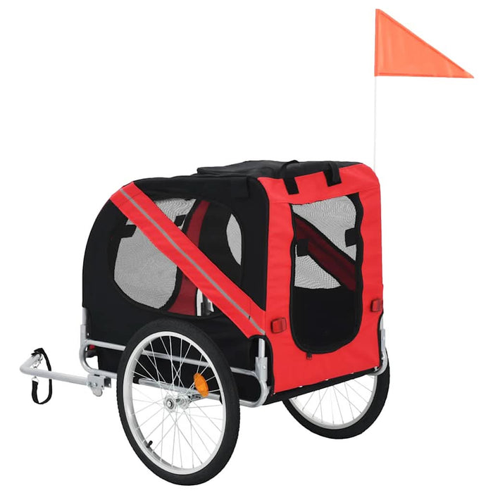 Remorcă de bicicletă pentru animale de companie, roșu & negru - WALTI WALTI