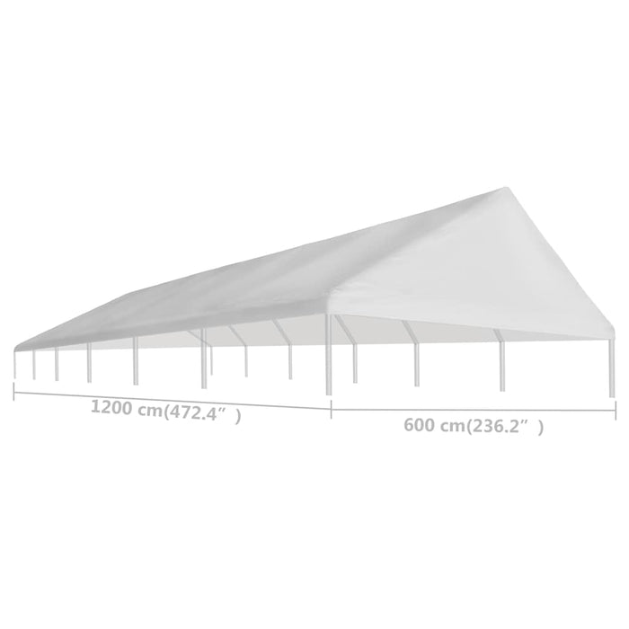 Acoperiș cort de petrecere, alb, 6 x 12 m WALTI