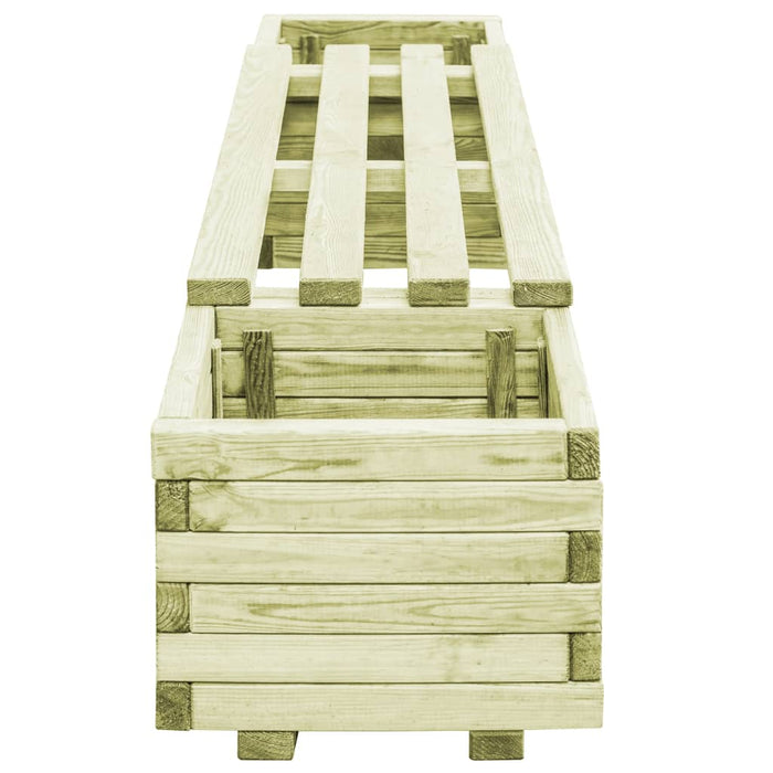 Bancă de grădină cu jardiniere, lemn de pin tratat - WALTI WALTI