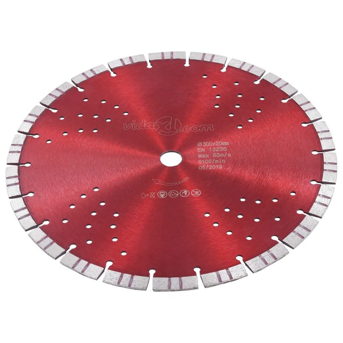 Disc diamantat de tăiere cu segmente turbo și găuri oțel 300 mm - WALTI WALTI