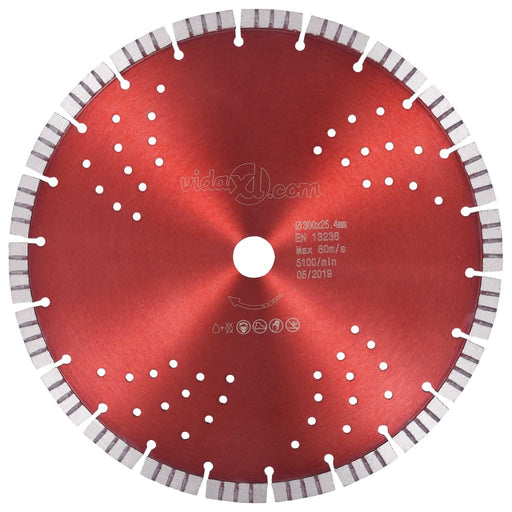 Disc diamantat de tăiere cu segmente turbo și găuri oțel 300 mm - WALTI WALTI