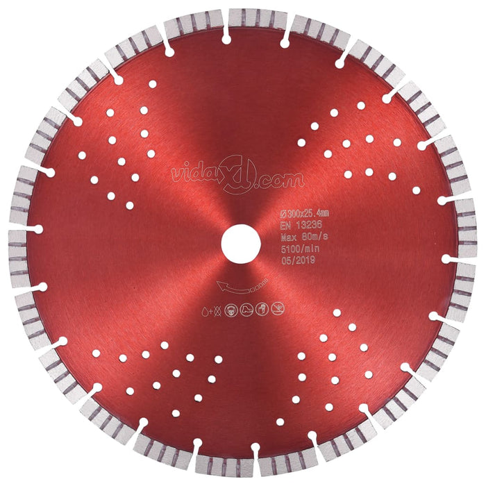 Disc diamantat de tăiere cu segmente turbo și găuri oțel 300 mm - WALTI WALTI