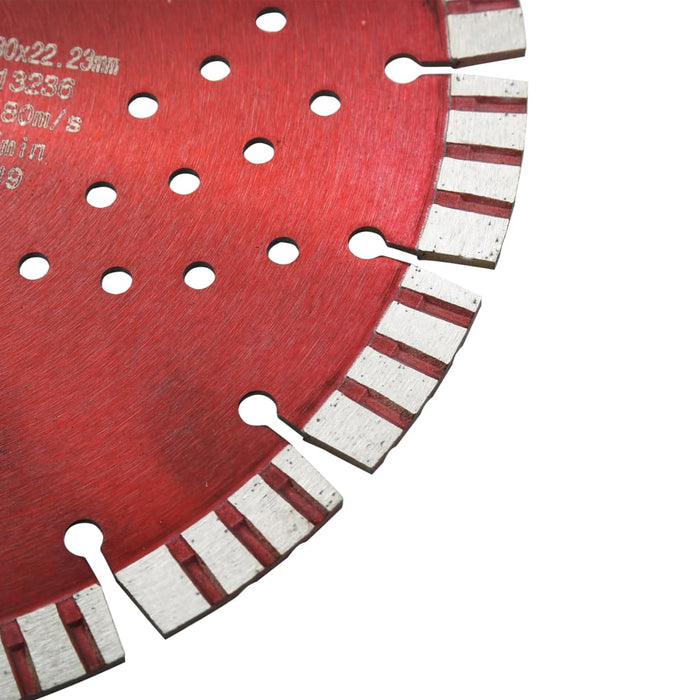 Disc diamantat de tăiere cu segmente turbo și găuri oțel 300 mm - WALTI WALTI