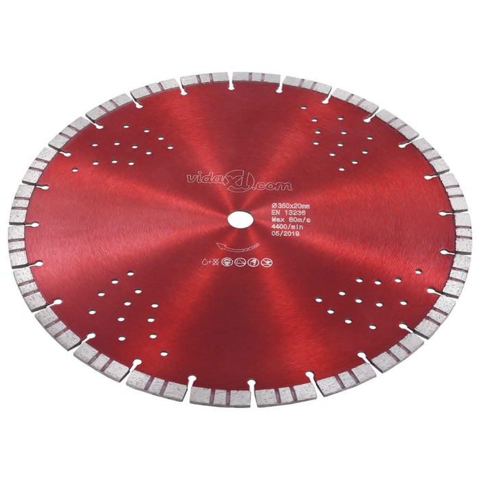 Disc diamantat de tăiere cu segmente turbo și găuri oțel 350 mm - WALTI WALTI