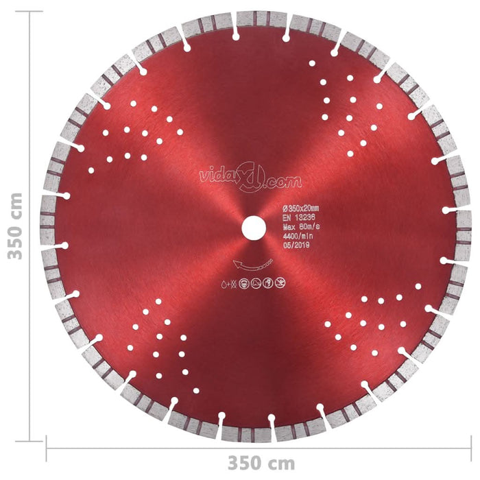 Disc diamantat de tăiere cu segmente turbo și găuri oțel 350 mm - WALTI WALTI