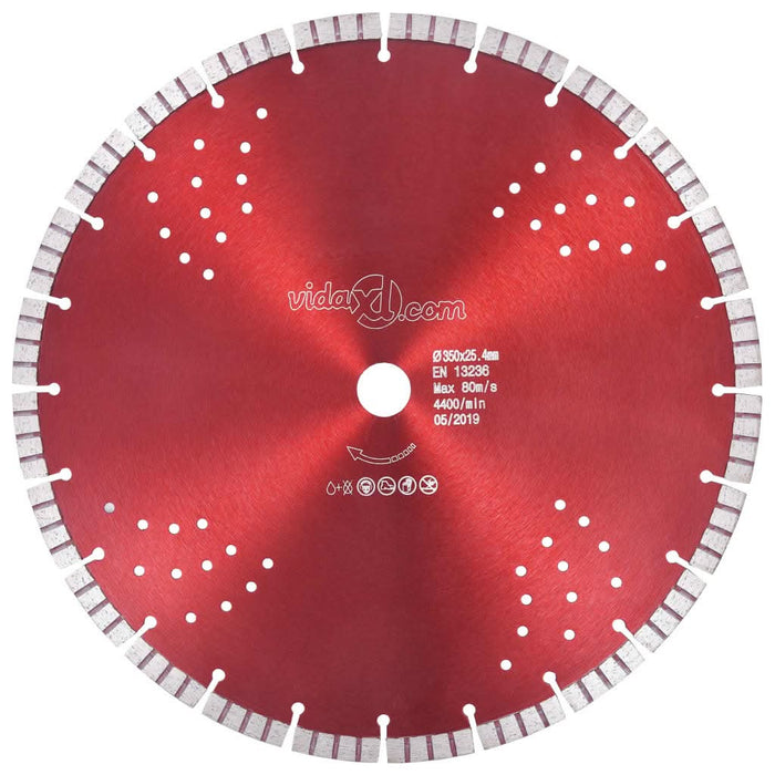 Disc diamantat de tăiere cu segmente turbo și găuri oțel 350 mm - WALTI WALTI