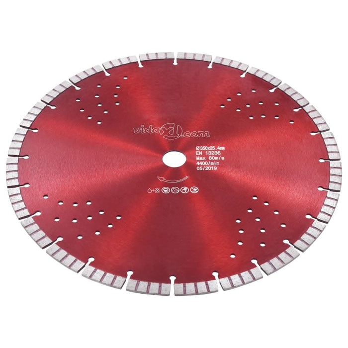Disc diamantat de tăiere cu segmente turbo și găuri oțel 350 mm - WALTI WALTI