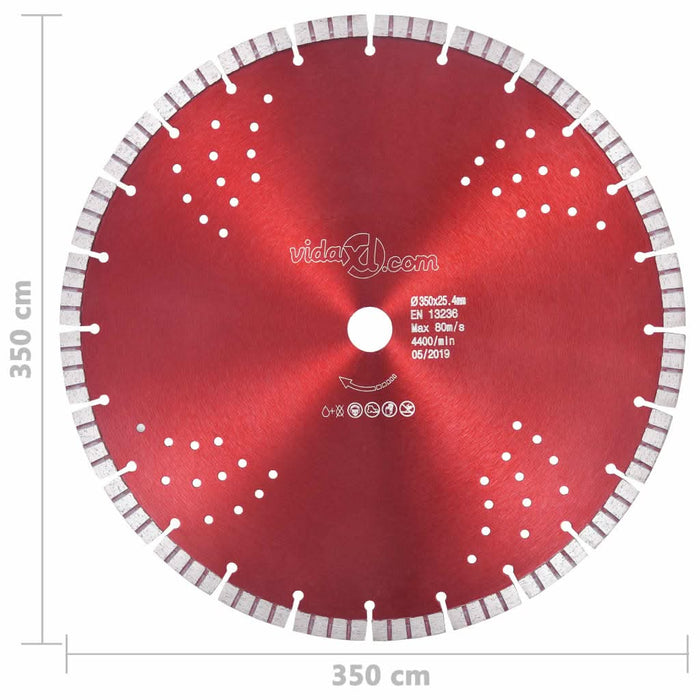 Disc diamantat de tăiere cu segmente turbo și găuri oțel 350 mm - WALTI WALTI