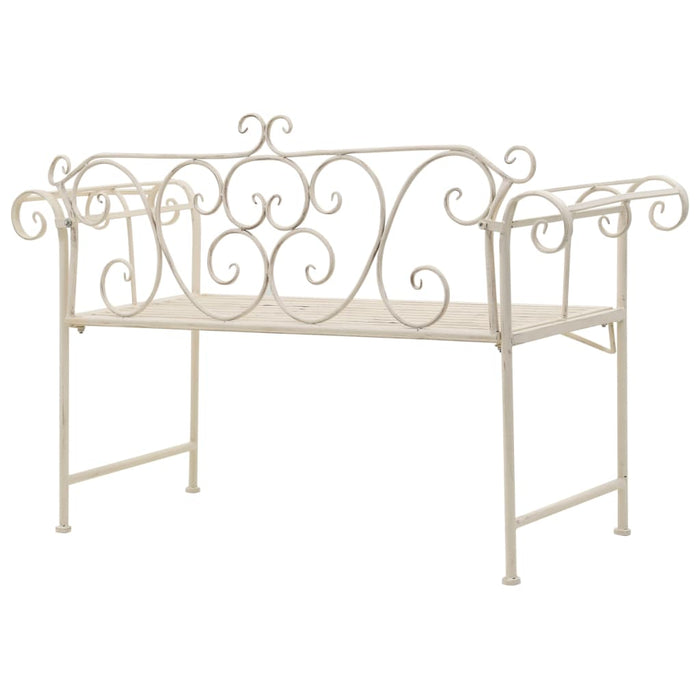 Bancă de grădină, alb vintage, 132 cm, metal - WALTI WALTI