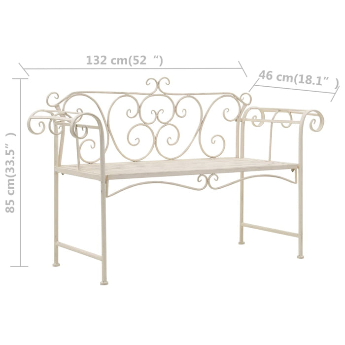 Bancă de grădină, alb vintage, 132 cm, metal - WALTI WALTI