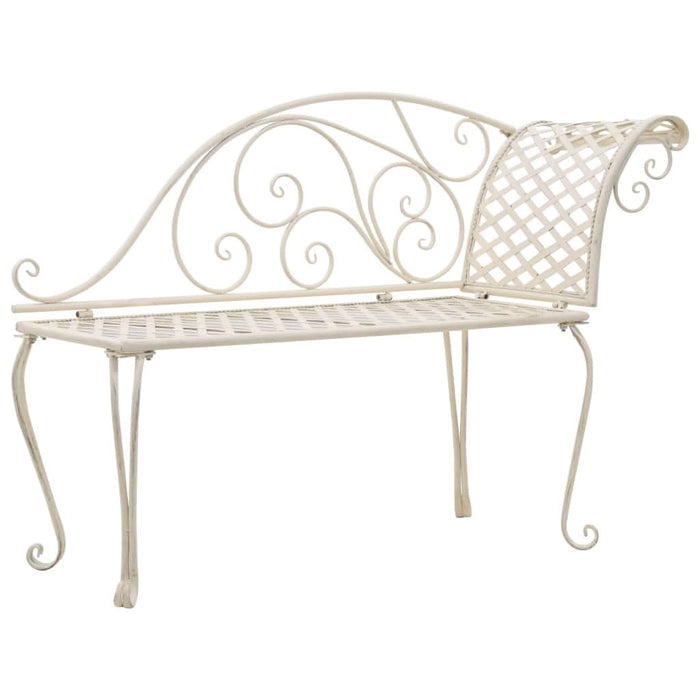 Bancă șezlong de grădină, alb vintage, 128 cm, metal - WALTI WALTI