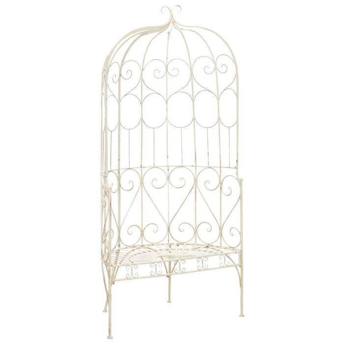 Bancă de grădină, alb vintage, 95 cm, fier - WALTI WALTI