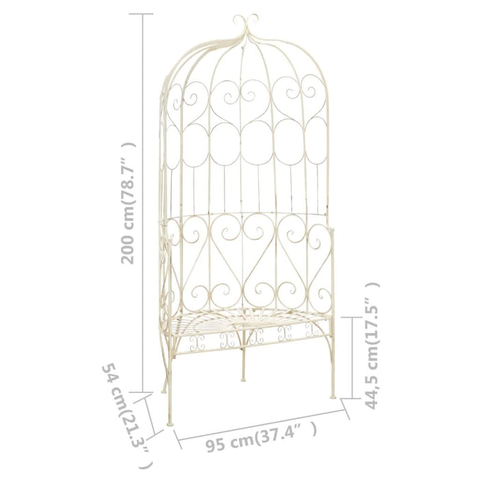 Bancă de grădină, alb vintage, 95 cm, fier - WALTI WALTI