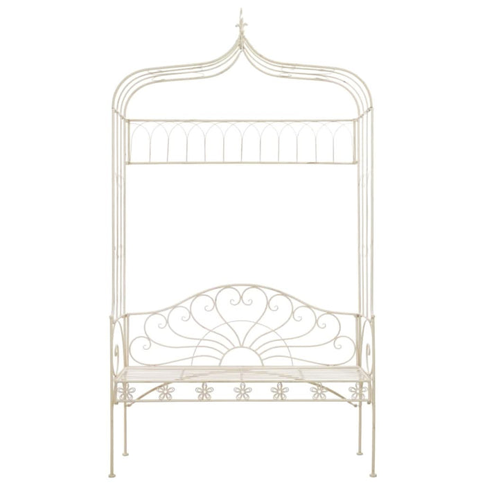 Bancă de grădină, alb vintage, 122 cm, fier - WALTI WALTI