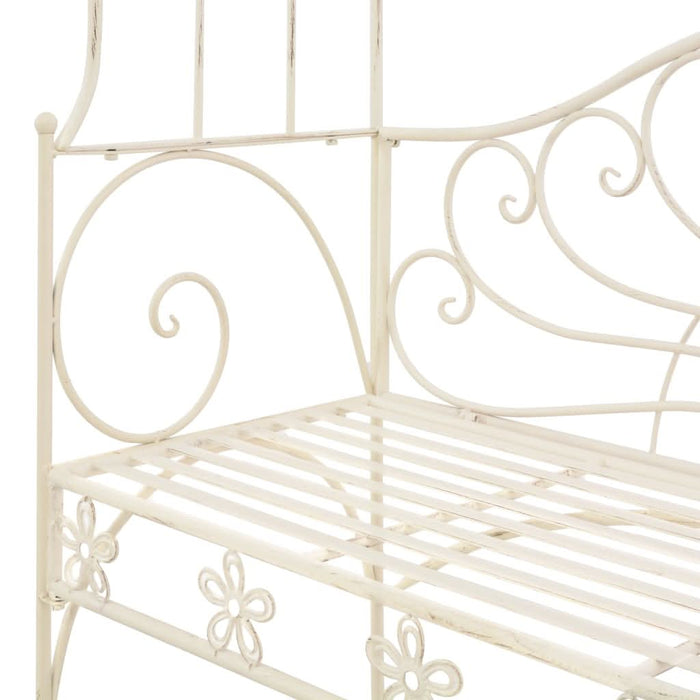 Bancă de grădină, alb vintage, 122 cm, fier - WALTI WALTI