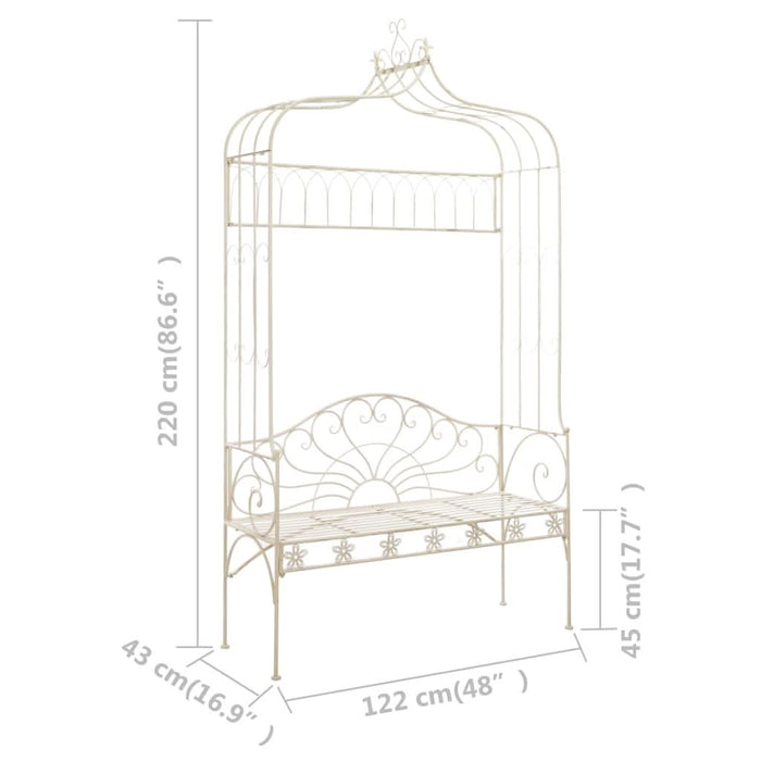 Bancă de grădină, alb vintage, 122 cm, fier - WALTI WALTI