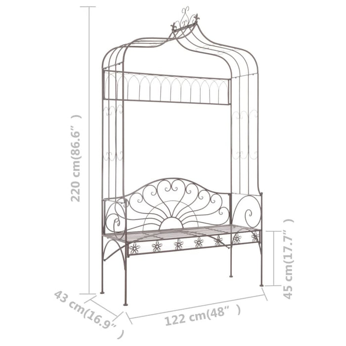Bancă de grădină, maro vintage, 122 cm, fier - WALTI WALTI