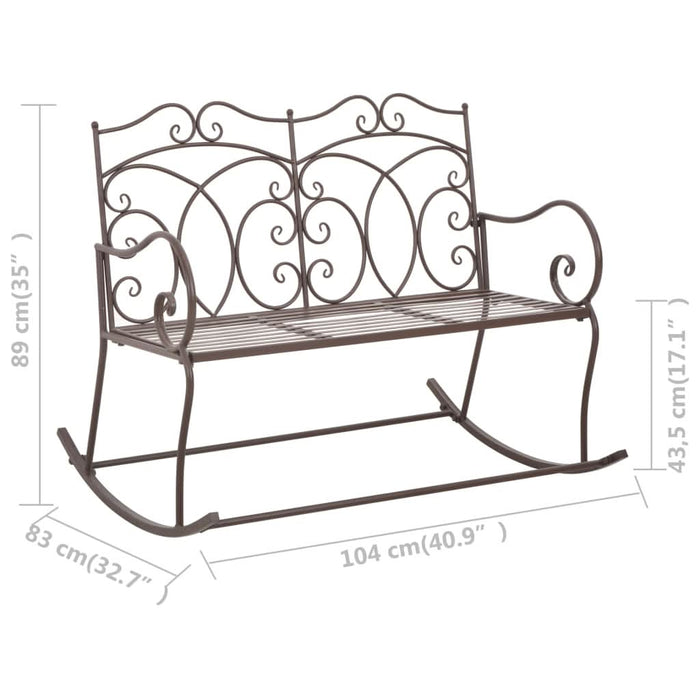 Bancă de grădină, maro vintage, 104 cm, fier - WALTI WALTI