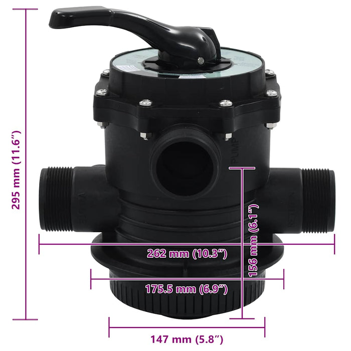 Supapă multiport pentru filtre cu nisip ABS 1,5" 6 căi - WALTI WALTI
