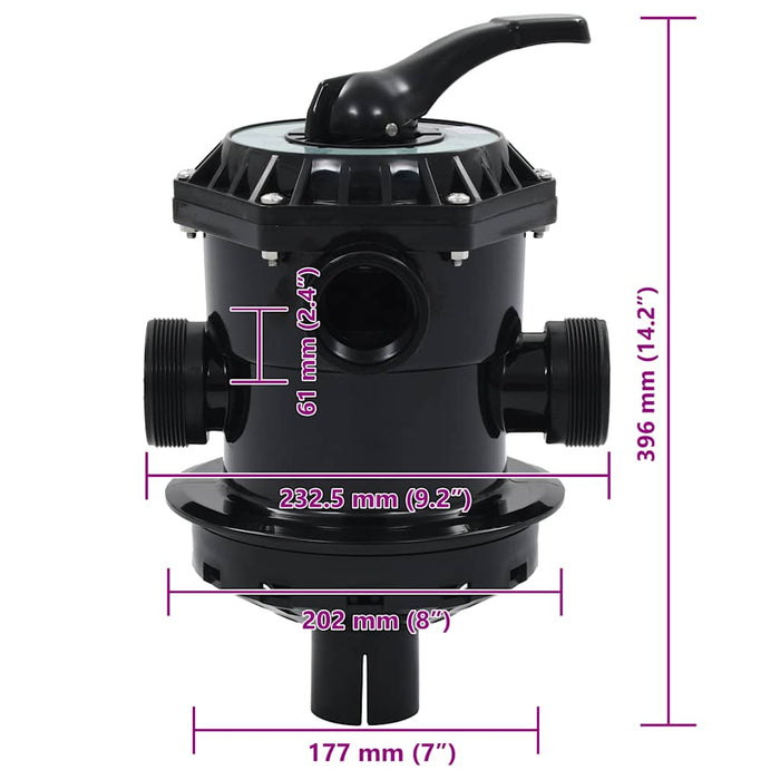 Supapă multiport pentru filtre cu nisip ABS 1,5" 6 căi - WALTI WALTI