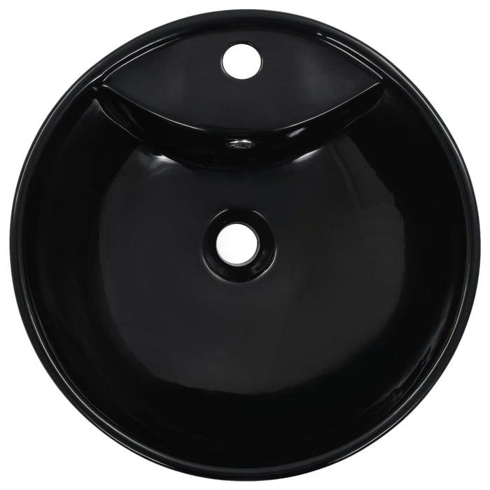 Chiuvetă cu preaplin, negru, 46,5 x 18 cm, ceramică - WALTI WALTI
