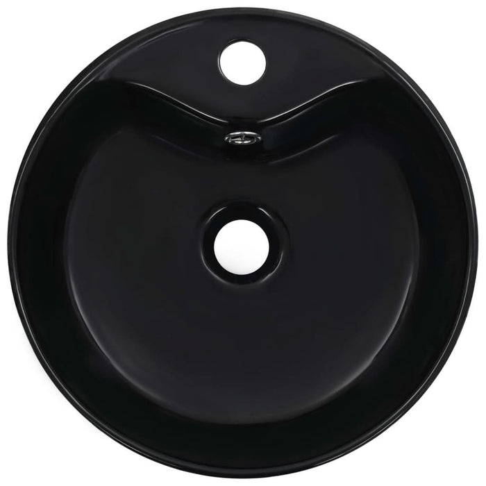 Chiuvetă cu preaplin, negru, 36x13 cm, ceramică - WALTI WALTI