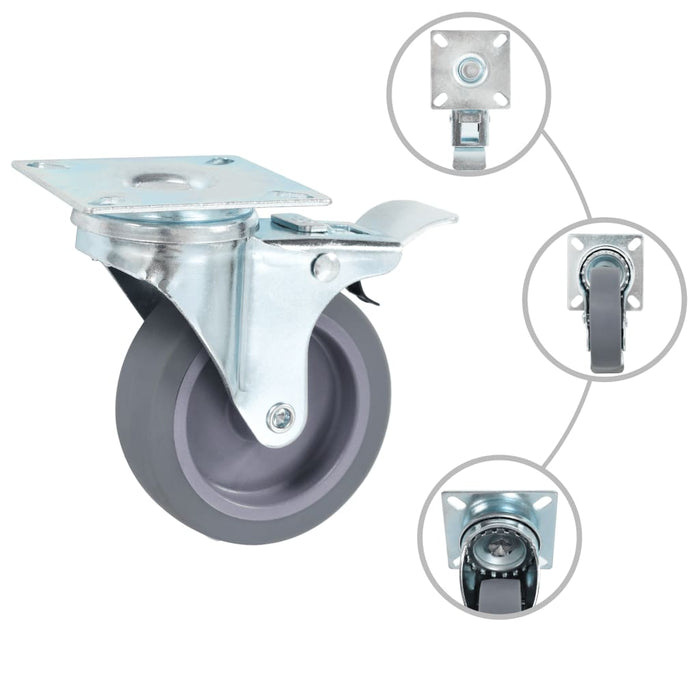 Roți pivotante cu frâne duble, 4 buc., 75 mm - WALTI WALTI