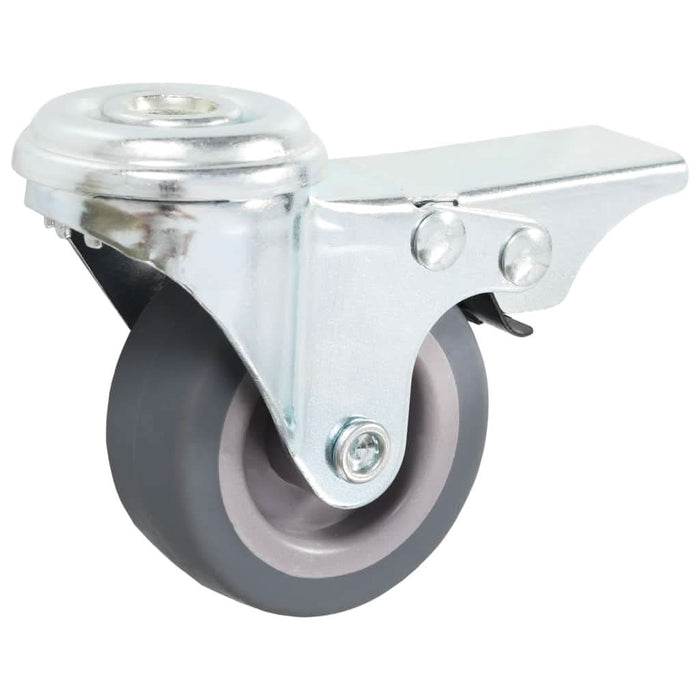 Roți pivotante cu gaură șurub, frâne duble, 4 buc., 50 mm - WALTI WALTI