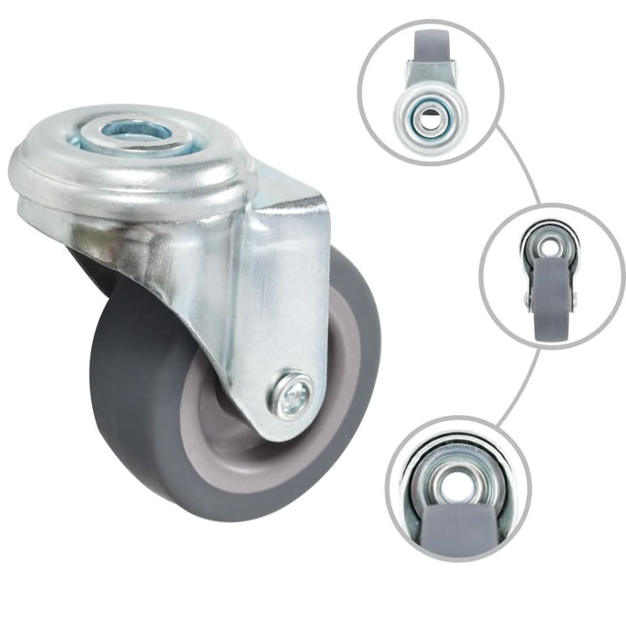 Roți pivotante cu gaură pentru șurub, 4 buc., 50 mm - WALTI WALTI