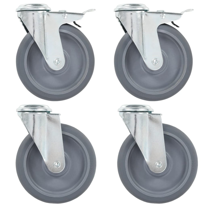 Roți pivotante cu gaură pentru șurub, 4 buc., 125 mm - WALTI WALTI