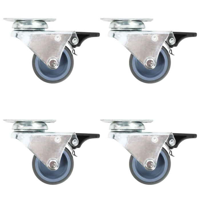 Roți pivotante duble cu frâne duble, 4 buc., 50 mm - WALTI WALTI
