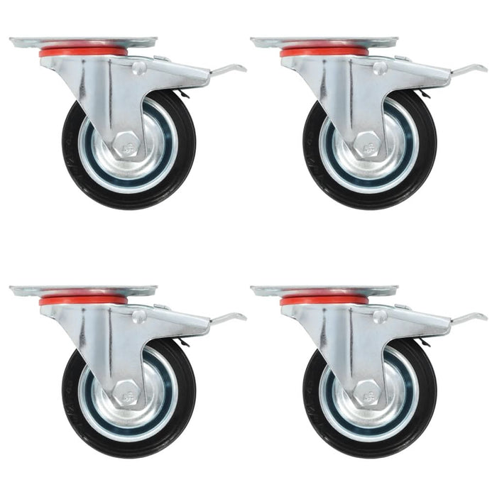 Roți pivotante cu frâne duble, 4 buc., 75 mm - WALTI WALTI