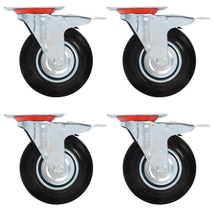 Roți pivotante cu frâne duble, 4 buc., 125 mm - WALTI WALTI