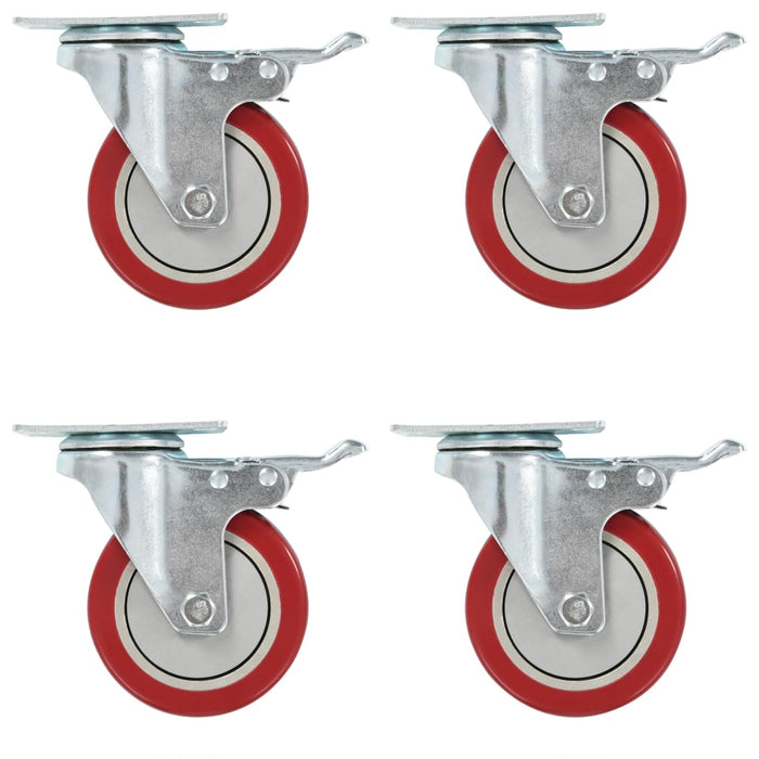 Roți pivotante cu frâne duble, 4 buc., 100 mm - WALTI WALTI