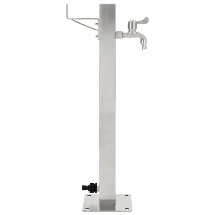 Coloană de apă de grădină, 65 cm, oțel inoxidabil, pătrat - WALTI WALTI