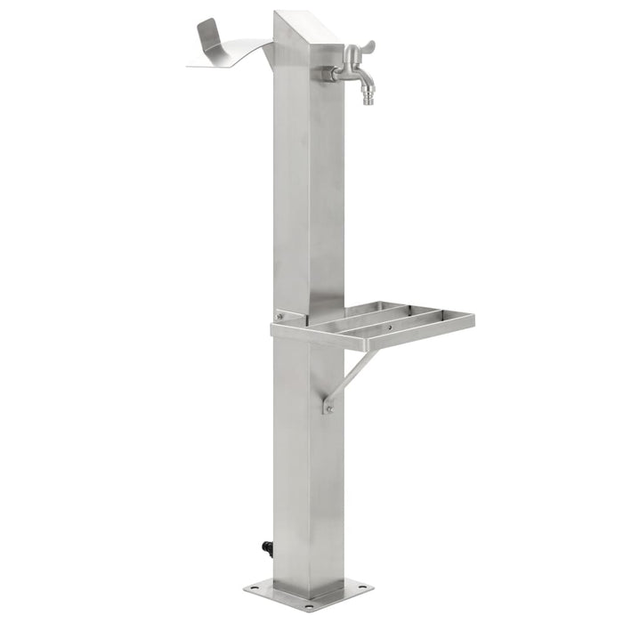 Coloană de apă de grădină, 95 cm, oțel inoxidabil, pătrat - WALTI WALTI