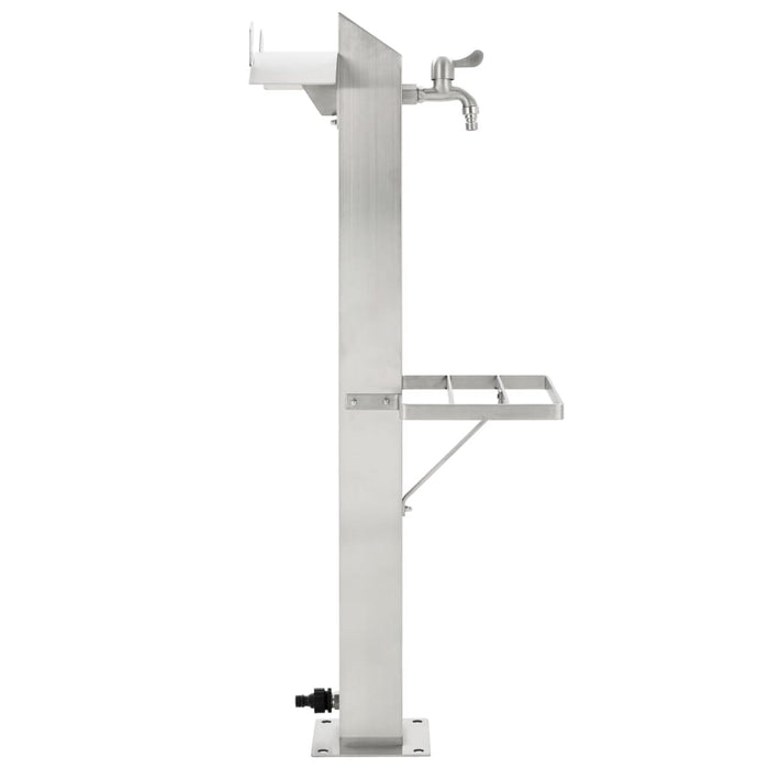 Coloană de apă de grădină, 95 cm, oțel inoxidabil, pătrat - WALTI WALTI