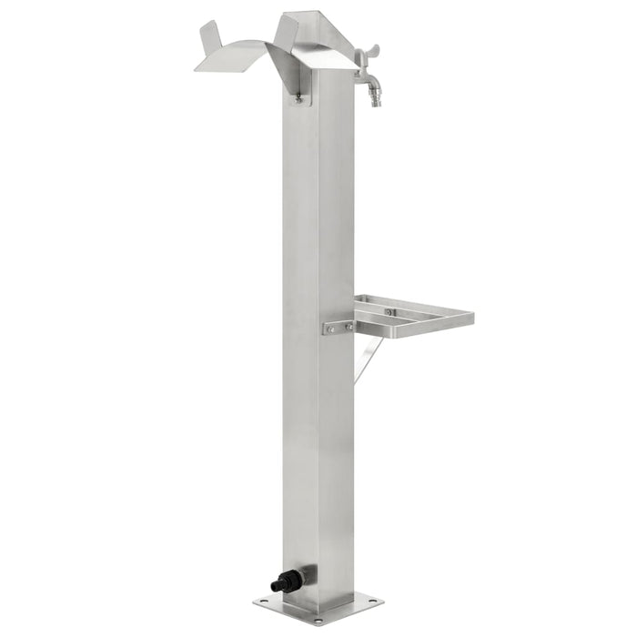Coloană de apă de grădină, 95 cm, oțel inoxidabil, pătrat - WALTI WALTI