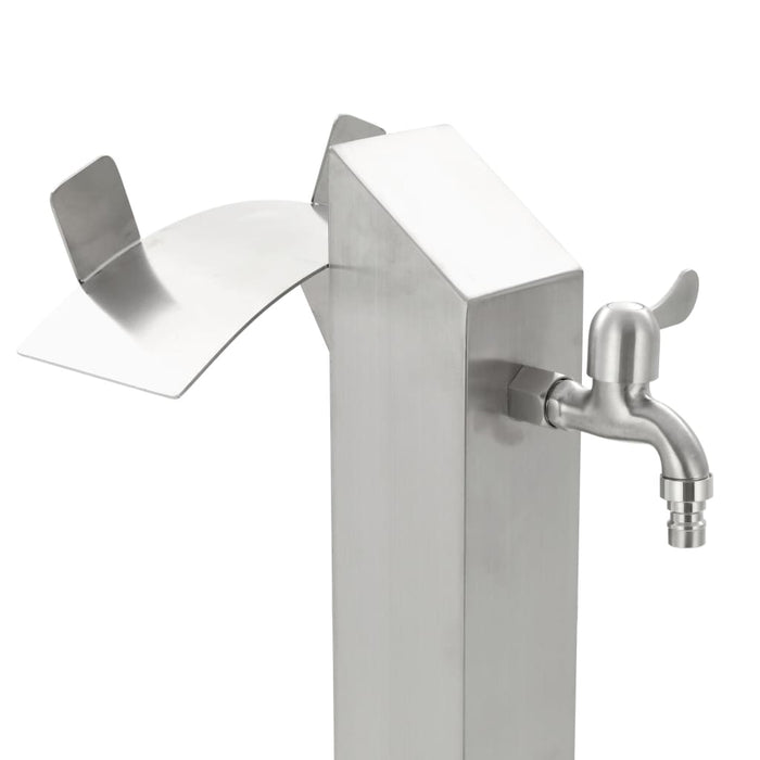 Coloană de apă de grădină, 95 cm, oțel inoxidabil, pătrat - WALTI WALTI