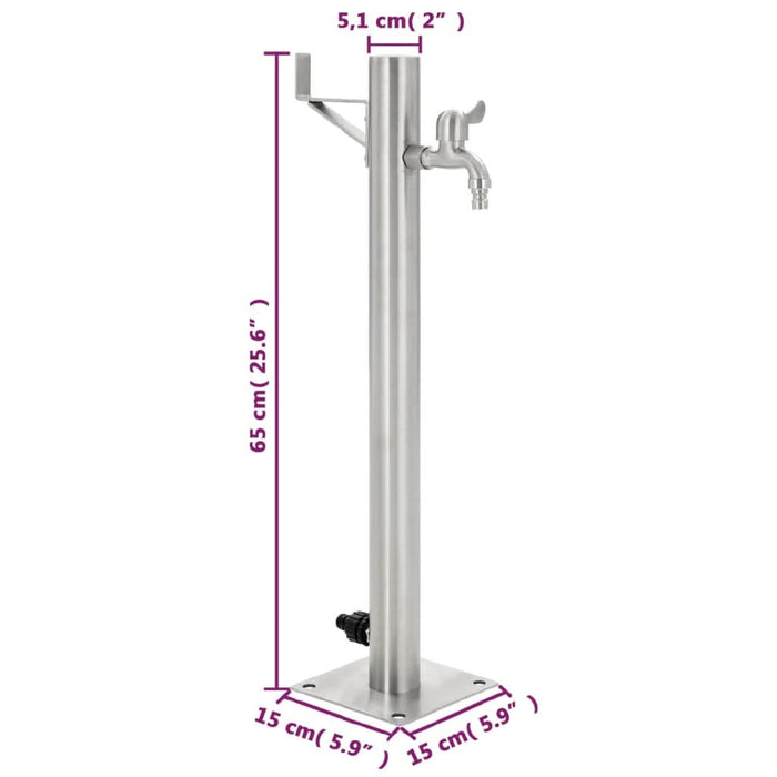 Coloană de apă de grădină, 65 cm, oțel inoxidabil, rotund - WALTI WALTI
