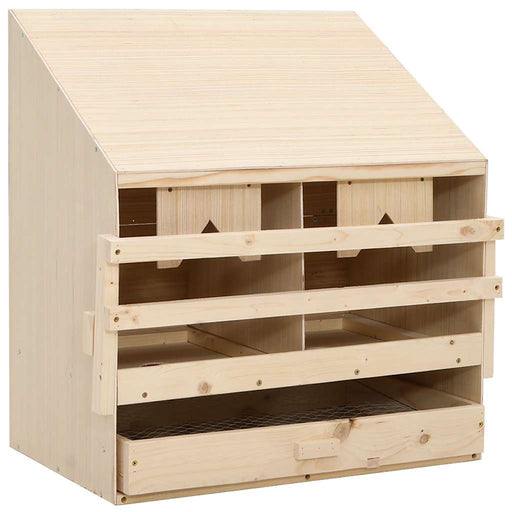 Cuibar găini cu 2 compartimente, 63x40x65 cm, lemn masiv pin - WALTI WALTI
